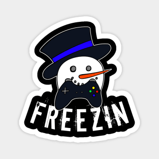 Snowman Face Gamer Freezin Magnet