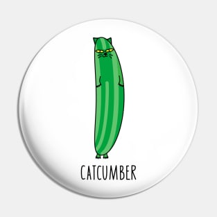 Funny cat as a cucumber Pin