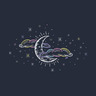 Rainbow moon and stars T-Shirt