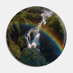 Wonderfull waterfall with a rainbow Pin