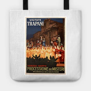 Visit TRAPANI ITALY Good Friday Mass Festival Vintage Travel Tote