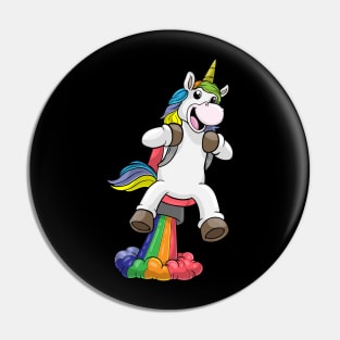 Unicorn as Astronaut with Jet pack Pin