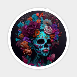 Floral Sugar Skull / Calavera de Azúcar Magnet