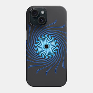 Black Hole Design Pattern, Blue. Phone Case