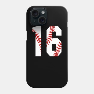 Baseball Number 16 #16 Baseball Shirt Jersey Favorite Player Biggest Fan Phone Case