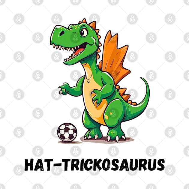 Hat-trickosaurus Dino Playing Soccer by Doodle and Things