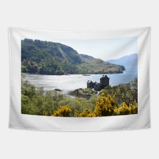 Eilean Donan Castle on a summer afternoon  in the Highlands of Scotland Tapestry