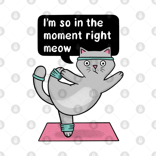 Yoga Cat - In the Moment by Drawn to Cats