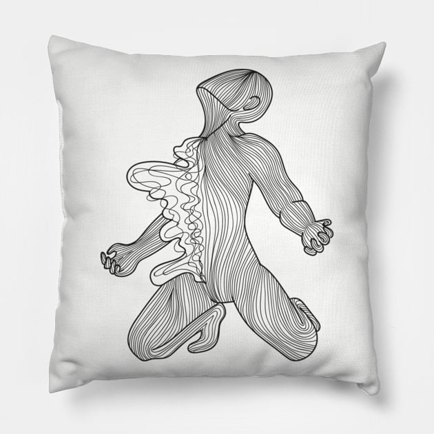 Line Man Pillow by ddoesart