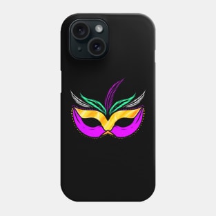 Yellow golden And Purple Mask For Mardi Gras Phone Case