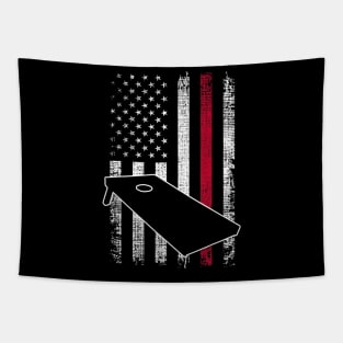 Vintage Retro American Flag Cornhole 4th Of July Tapestry