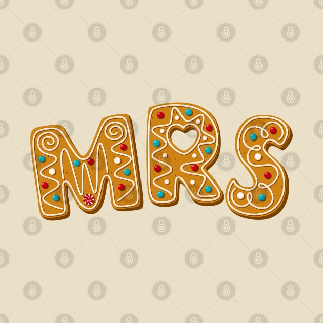 MRS Gingerbread Letters Matching Couples Gift by stressless