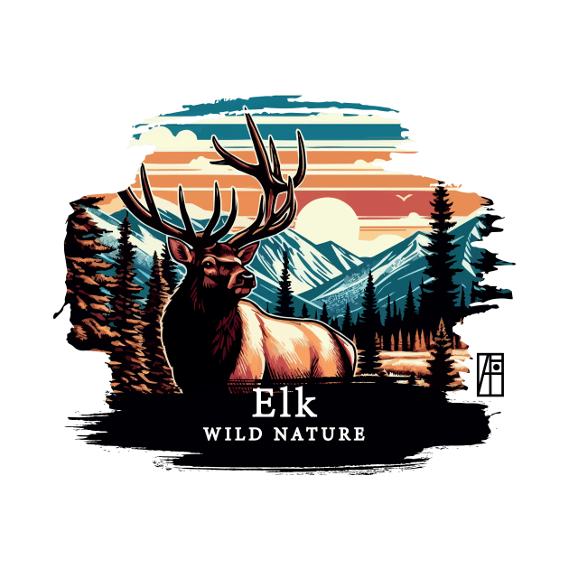 Elk - WILD NATURE - ELK -10 by ArtProjectShop