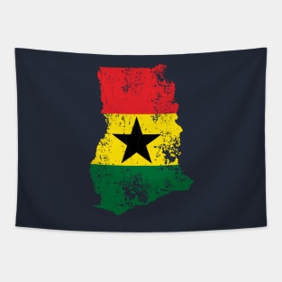 republic of ghana flag distressed Tapestry