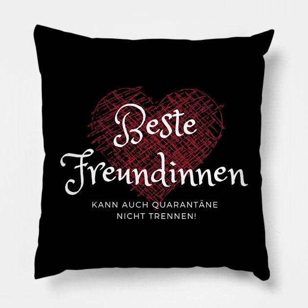 Beste Freundinnen in Quarantäne weiß Corona Social Distancing Pillow by ShirtsAndMore2020