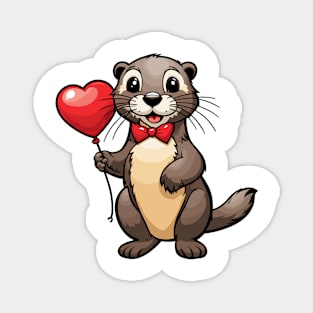 Otter Heart Balloon - Valentines Day Magnet