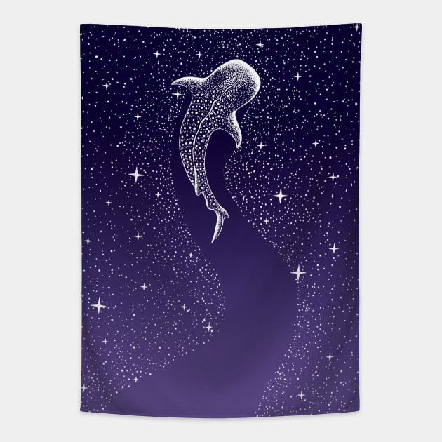 Star Eater space from Dark Blue to Purple Whale Shark Tapestry TeePublic