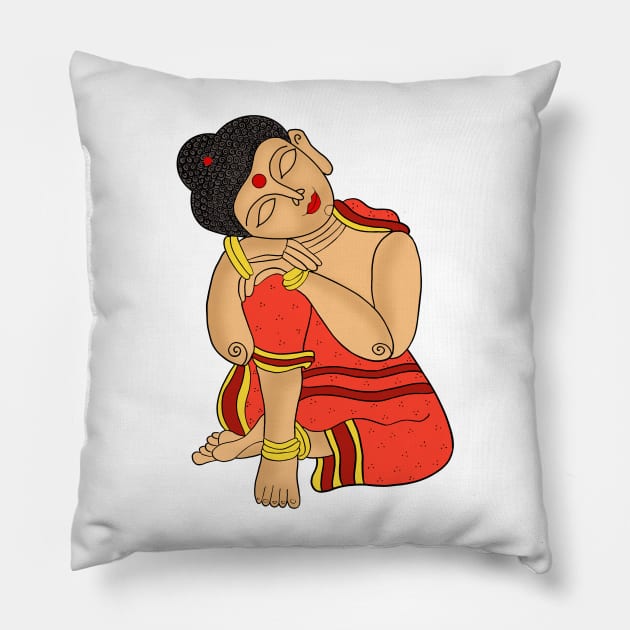 Buddha folk art Pillow by HariniArts