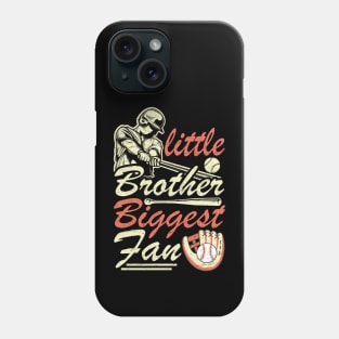 Little Brother Biggest Fan Baseball Family Bro Kids For Boys Phone Case