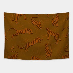 Big Wild Tigers / Khaki Abstraction Tapestry