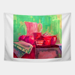 Still Life Painting "Snacks and Tea" V2.0 Tapestry