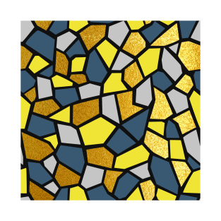 Terrazzo Abstract Pattern Yellow and Gold T-Shirt