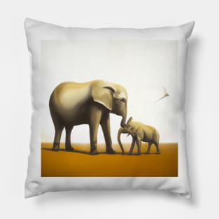 Elephant with baby Pillow