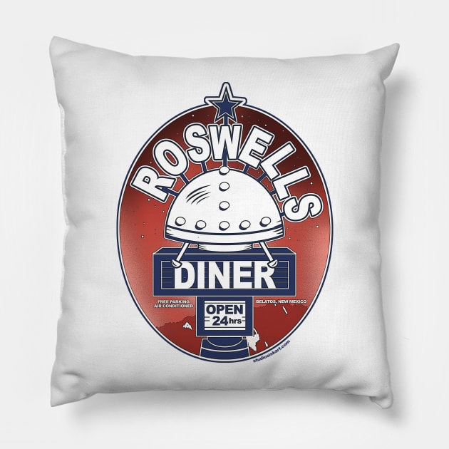 Roswell's Diner Souvenir T-shirt Pillow by StudioSiskart 