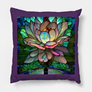 Stained Glass Lotus Flower Pillow