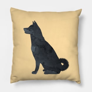 Akita Black Art Silhouette Pillow