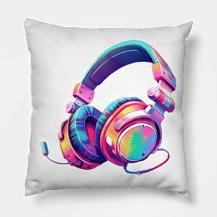 Retro 90s Headphones Pillow