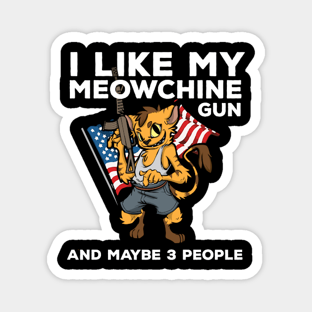 2nd Amendment Patriotic Gun Owner Cat American Flag Rifle Magnet by TellingTales