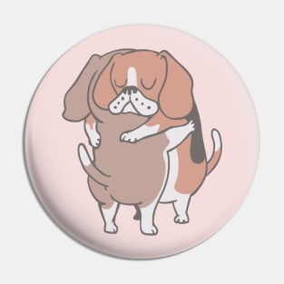 Beagle Hugs Pin