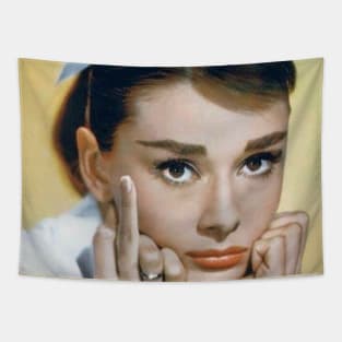 Audrey Hepburn Middle Finger Tapestry