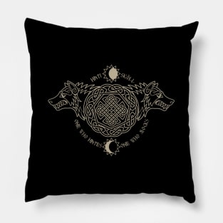 Skoll And I Wolf Fenrir Norse Nordic Pillow