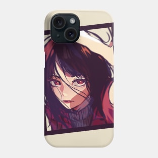 Sun Kissed Anime Portrait Tilted Frame Pop Graphic Illustration Tee Phone Case