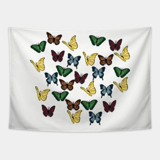 Red, Orange, Yellow, Green, and Blue Butterflies Tapestry
