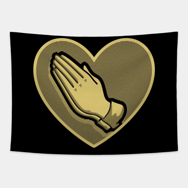 Heart and hands in prayer Tapestry by Reformer