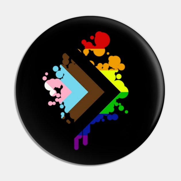 Progress Pride Rainbow Flag For Inclusivity Pin by PowderShot