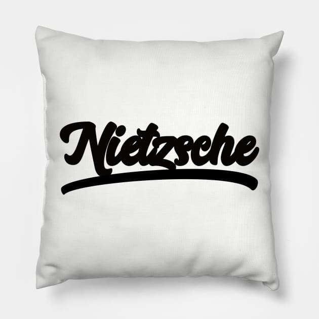 Friedrich Nietzsche Pillow by Mumgle