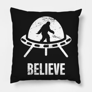 BELIEVE | Bigfoot In An Alien UFO Pillow