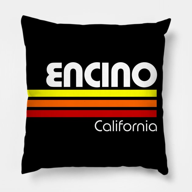 Retro Encino California Pillow by Styleuniversal