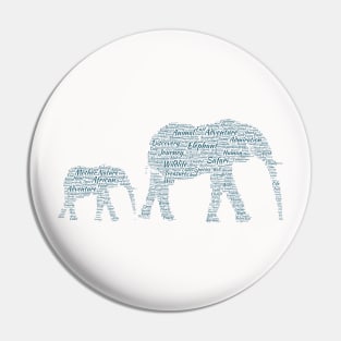 Elephant Animal Wildlife Text Word Cloud Pin