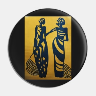 Fashionable African Ladies with Fishing Nets Pin