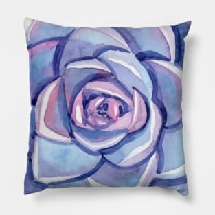 Hand painted purple watercolor succulent Pillow