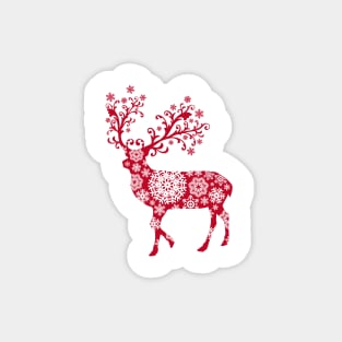 Christmas deer with snowflakes pattern Magnet