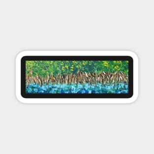 Mangroves On The River (3247a) - Acrylic triptych Magnet