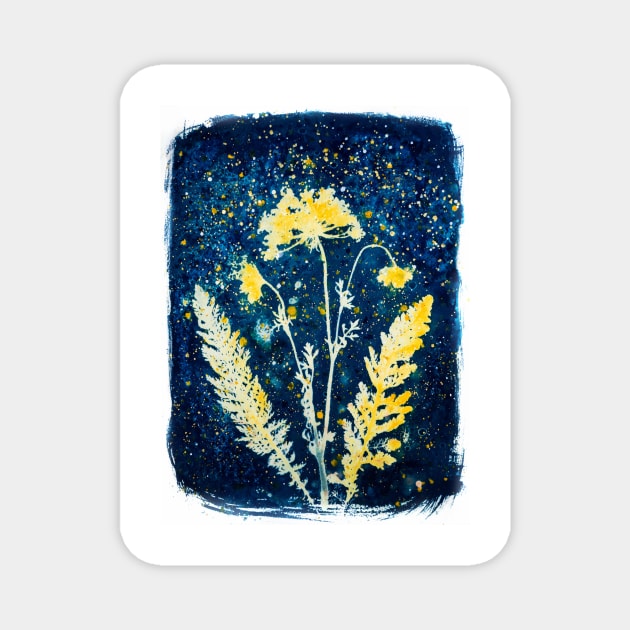 Botanical cyanotype 5 Magnet by redwitchart