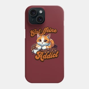 Caffeine & Cat Addiction: Pawsitively Energized T-shirt Phone Case