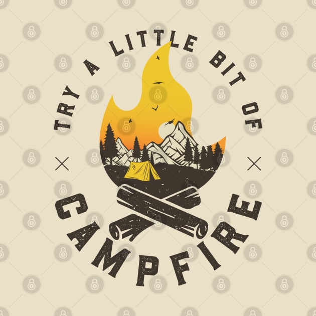 Try A Little Bit Of Campfire | Hiking Mountains Camping Sunset by Fitastic